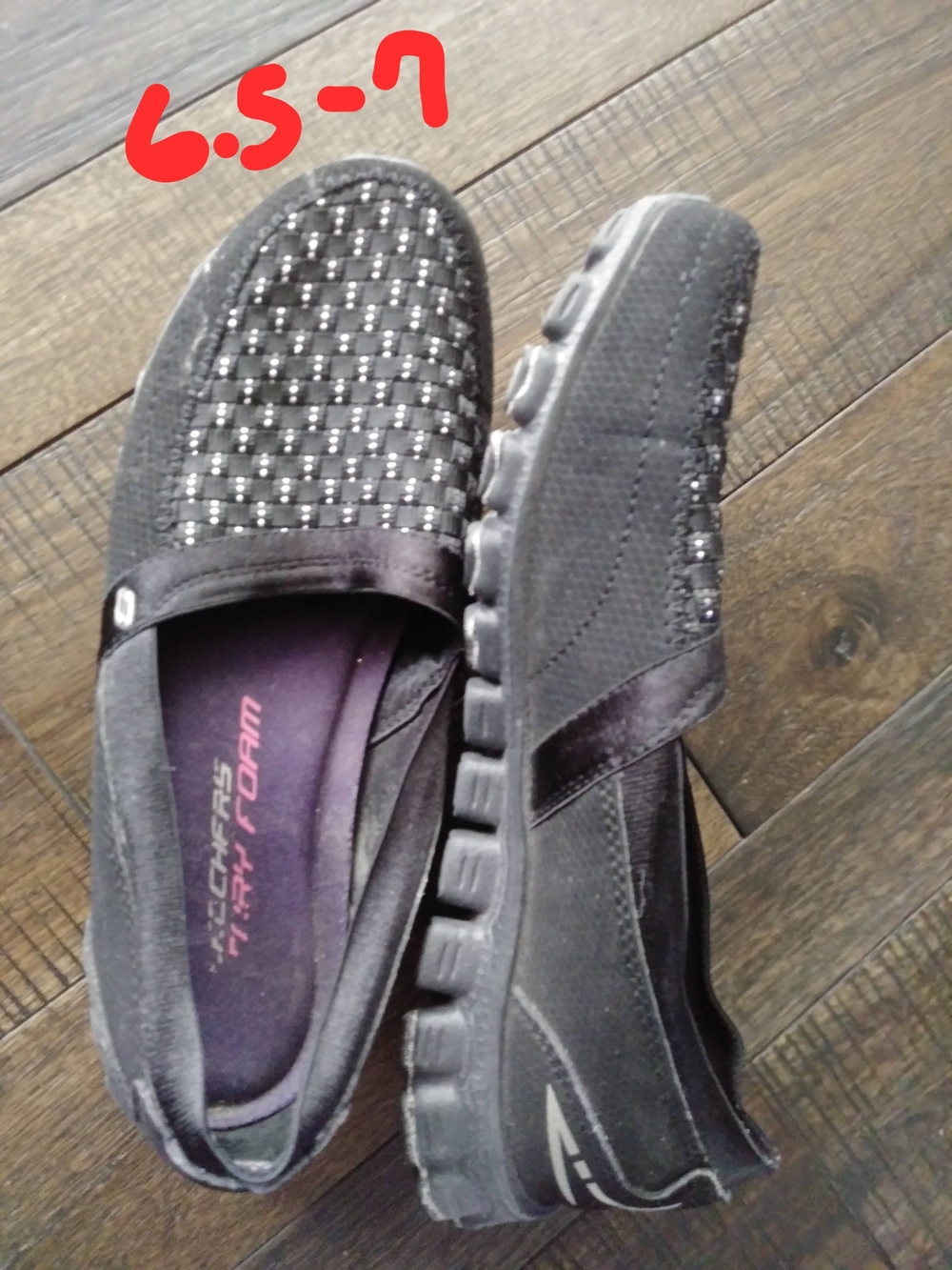 Skechers Black Slip-On Memory Foam Driving Moccasins